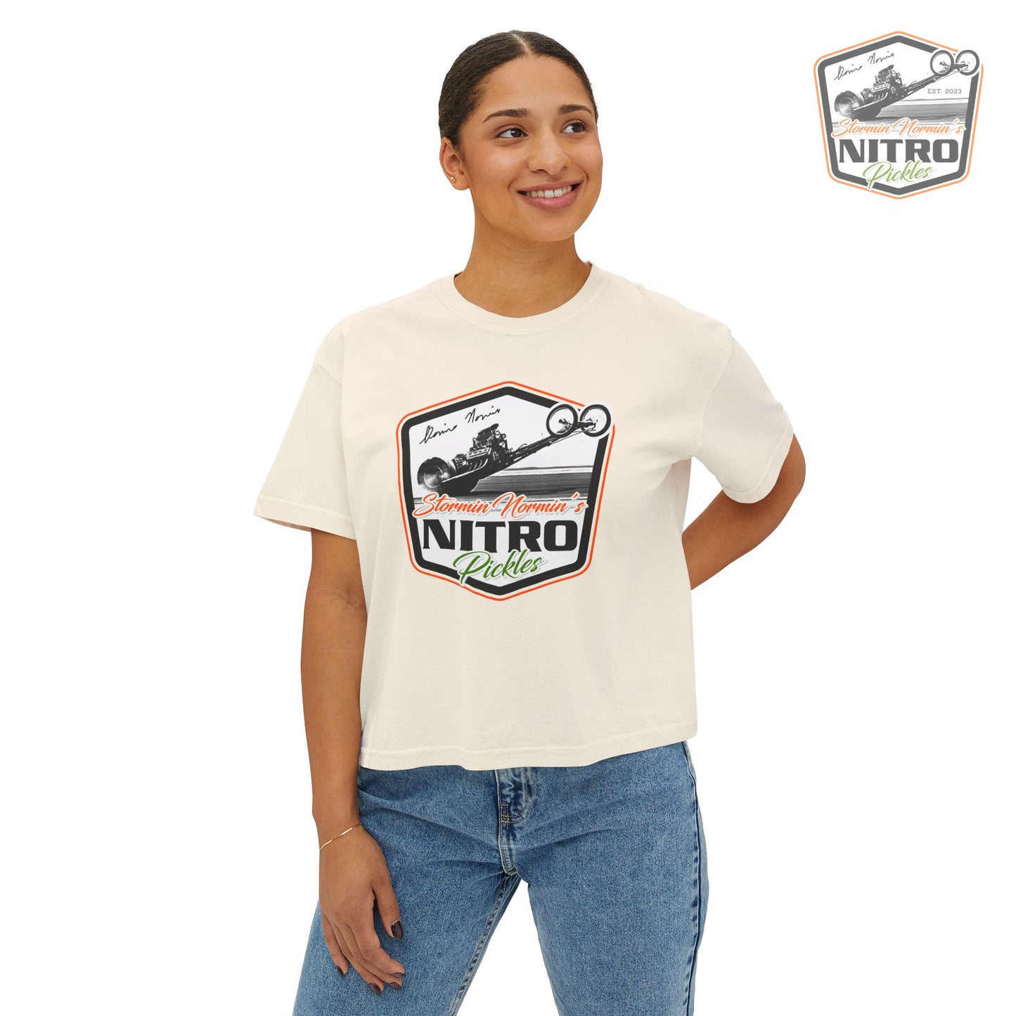 'Stormin Normin's Nitro Pickles' Boxy Crop Tee