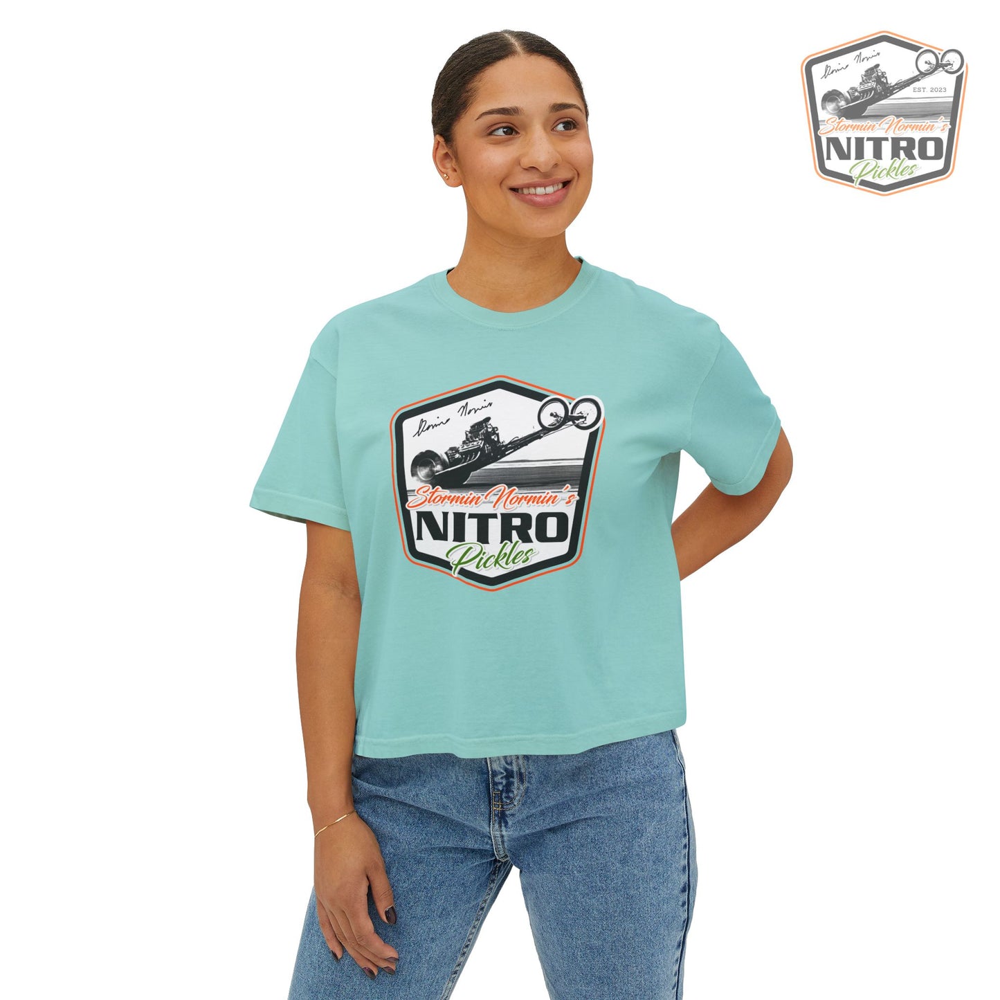 'Stormin Normin's Nitro Pickles' Boxy Crop Tee