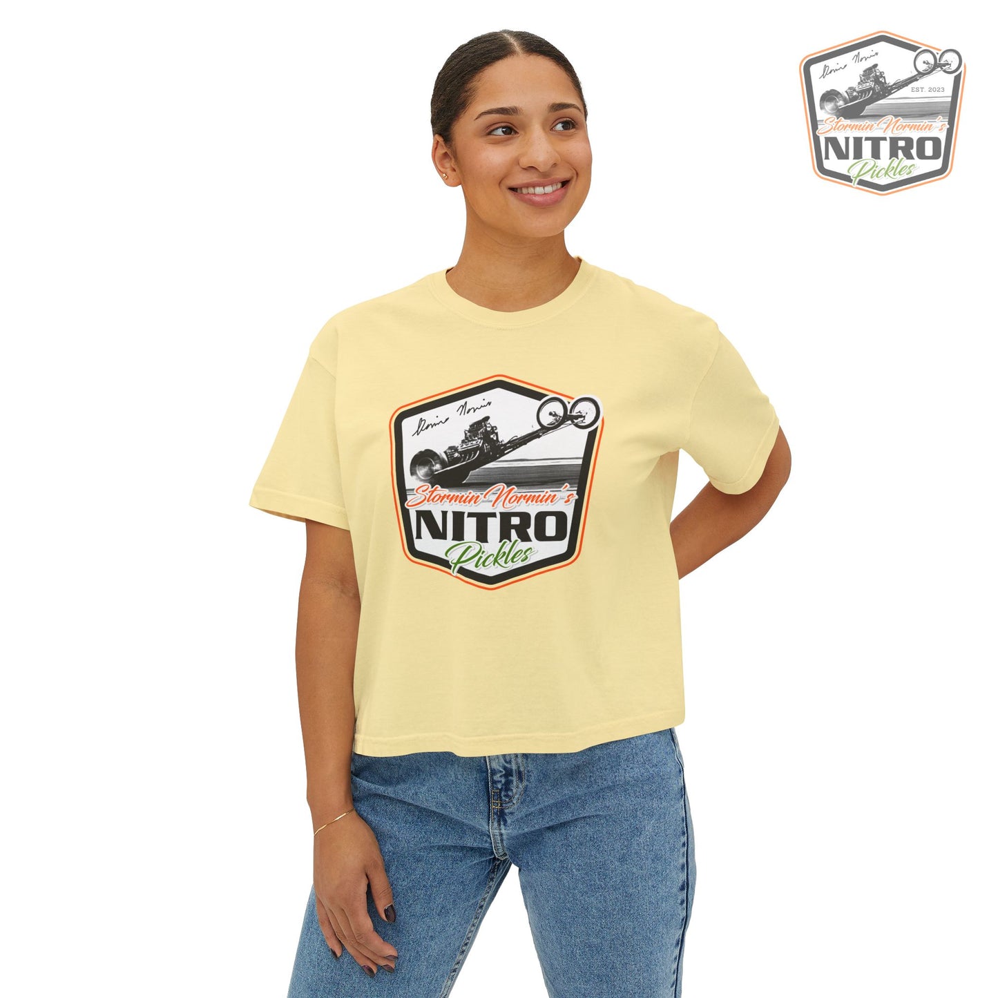 'Stormin Normin's Nitro Pickles' Boxy Crop Tee