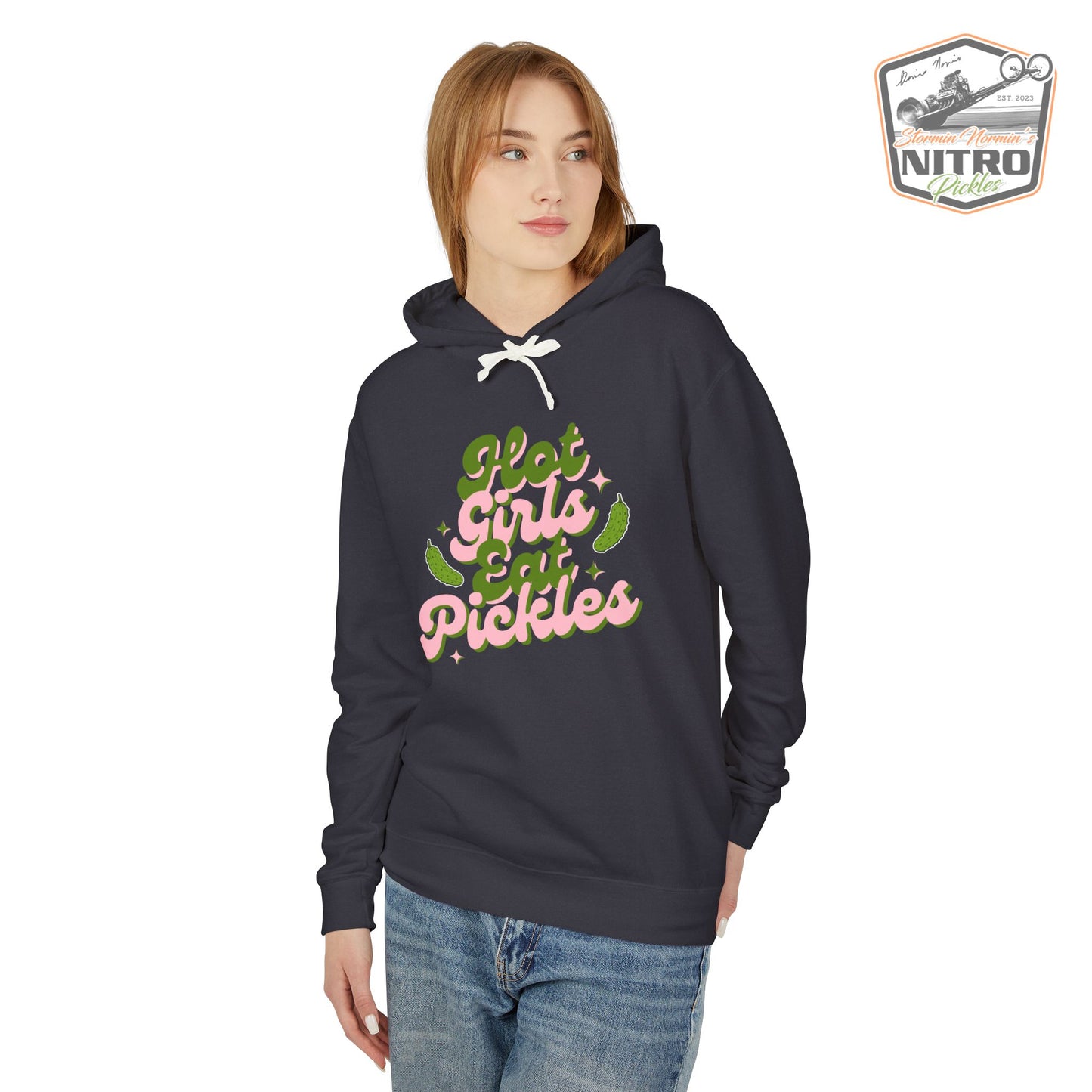 'Hot Girls Eat Pickles' Hoodie - Pink