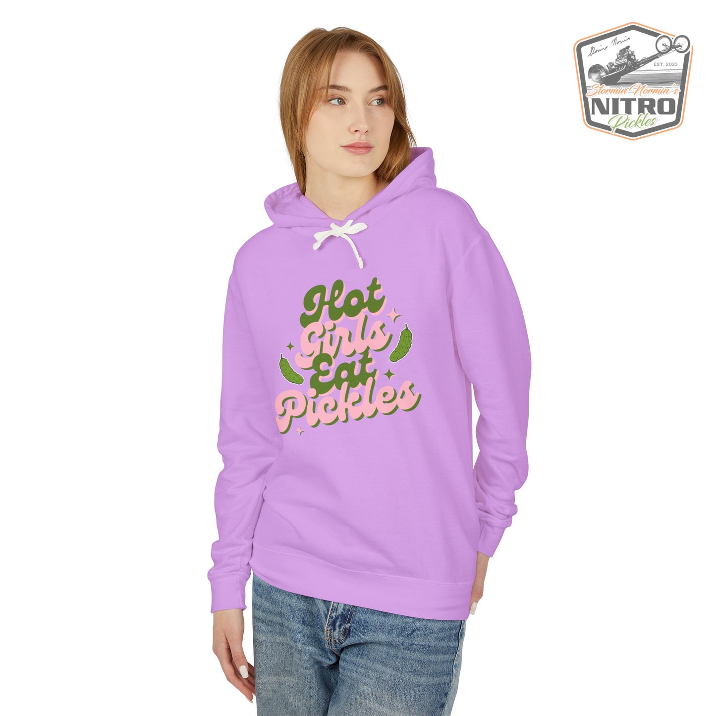 'Hot Girls Eat Pickles' Hoodie - Pink