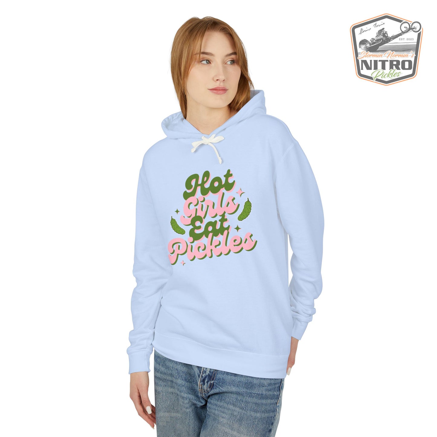 'Hot Girls Eat Pickles' Hoodie - Pink