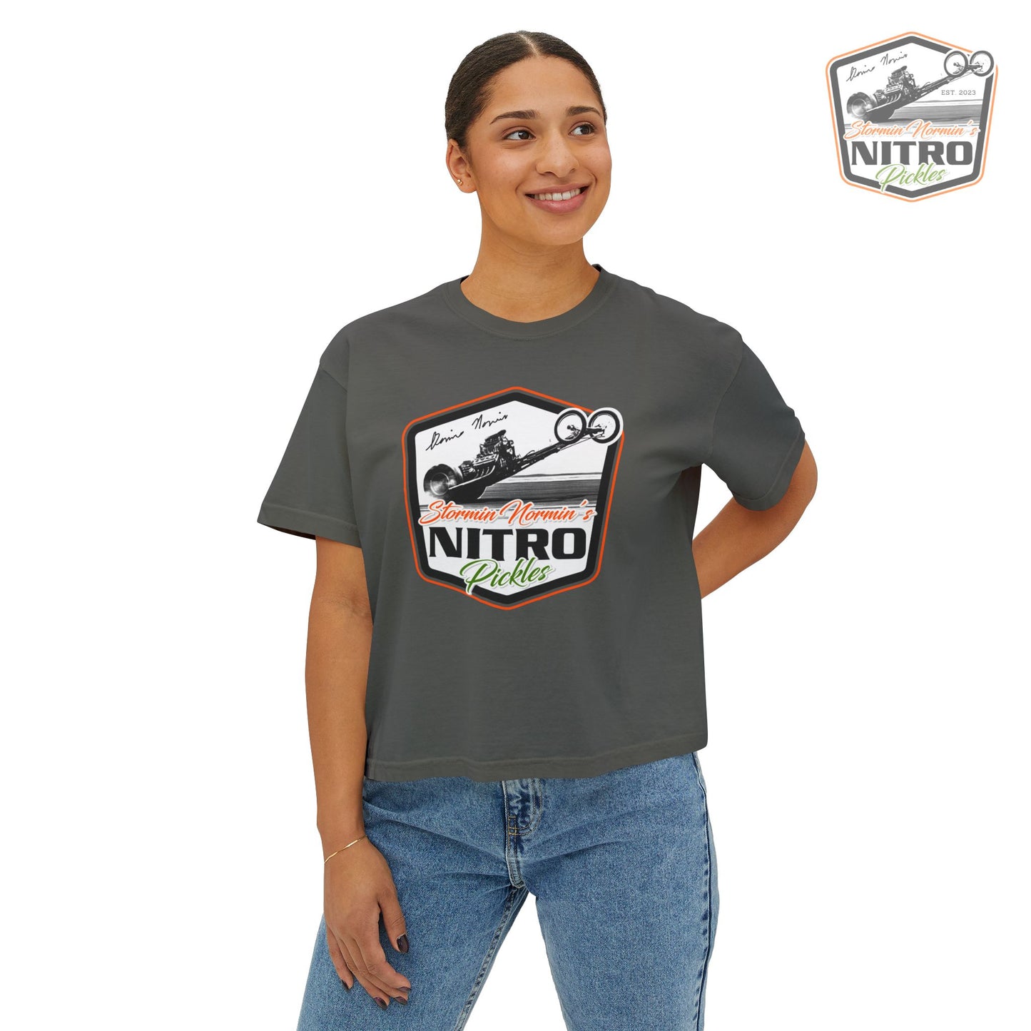 'Stormin Normin's Nitro Pickles' Boxy Crop Tee