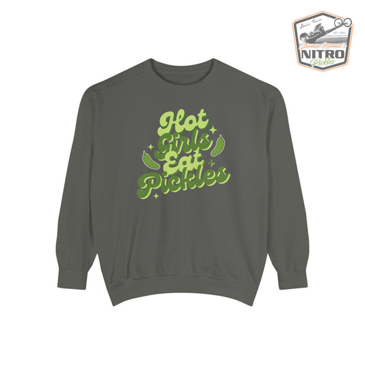 'Hot Girls Eat Pickles' Crewneck Sweatshirt - Green