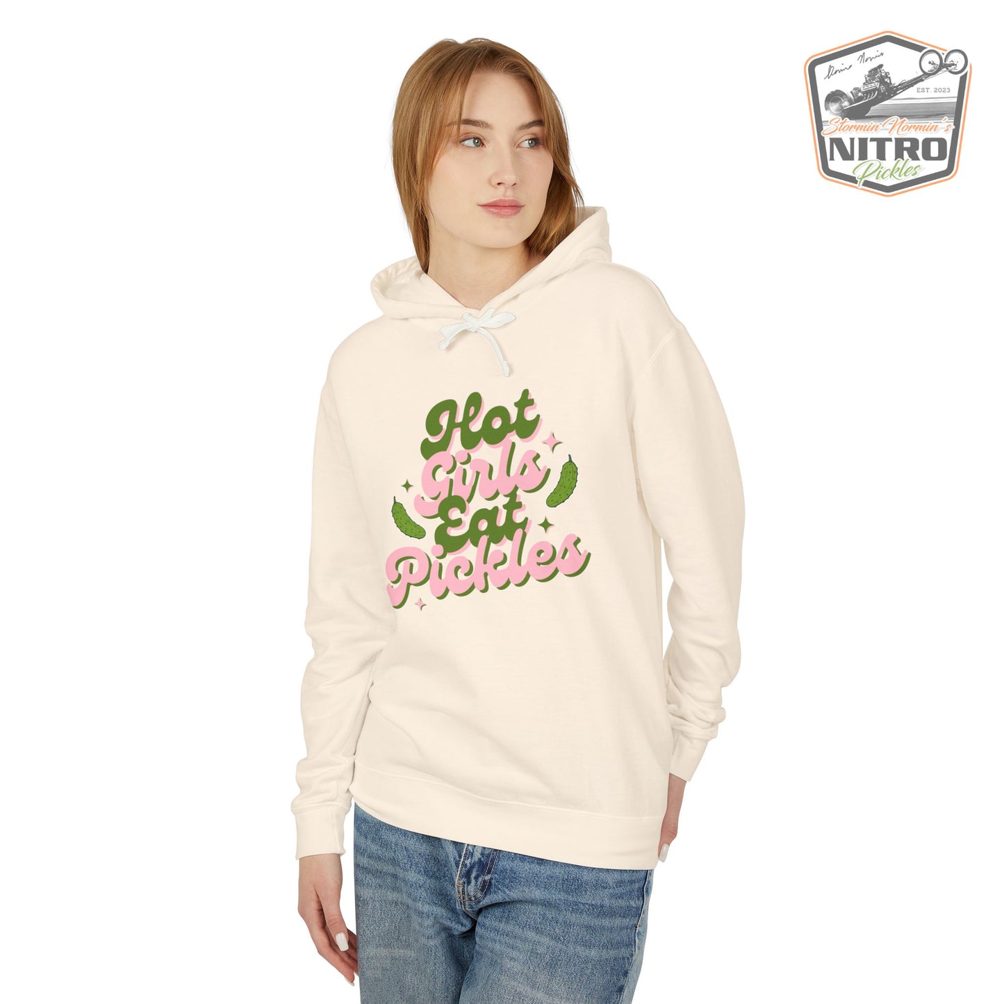 'Hot Girls Eat Pickles' Hoodie - Pink